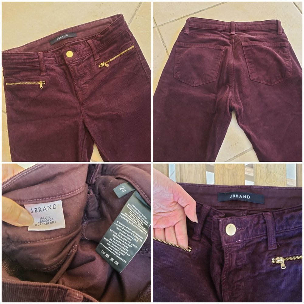 J BRAND Iselin Blackberry Corduroy Ankle Jeans NEW